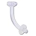 14 Gauge curved barbell CLEAR RETAINER 3/8