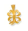 14kt Gold Diamond Cut Irish Celtic 4 Leaf Clover Shamrock Charm