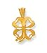 14kt Gold Diamond Cut Irish Celtic 4 Leaf Clover Shamrock Charm