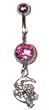 Silver 3-D frog belly button ring 3/8"