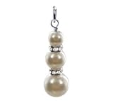 Swarovski Pearl Sterling Silver Rondelles Accents Pendant Charm