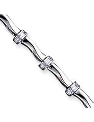 Sterling Silver Polished Fancy CZ Bracelet