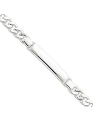 Sterling Silver 8inch Polished Engraveable Curb Link ID Bracelet