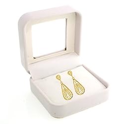 14K Yellow Gold Diamond Cut Drop Earrings