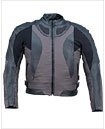 Mens Textile/Leather Motorcycle Jacket with CE Armor MJ2233Grey