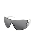 Roberto Cavalli Augia - Logo Stamp Shield Sunglasses ivory/dark grey