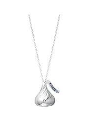 Flat Back HersheyS Kiss Necklace Sterling Silver 19.60X19.00 mm Flat Back HersheyS Kiss Necklace