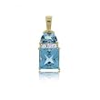 Fancy blue Topaz & Diamond Yellow Gold Pendant