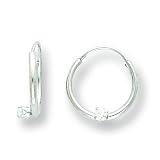 14k White Gold CZ (Cubic Zirconia) EndleSterling SilverHoop Earrings