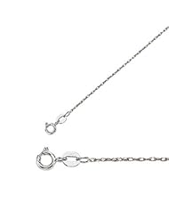 16" 14K White Gold Polished Diamond Cut Carded Pendant Rope Chain w/ Spring Ring Clasp