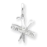 Sterling Silver Scissors and Comb Pendant QC4648