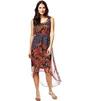 Indigo Collection Elliptical Hem Blossom Print Dress with Camisole