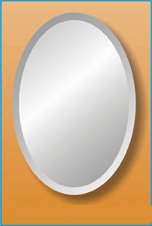 24" X 36" Oval Frameless Mirror