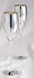 PAIR OF SILVER CHAMPAGNE FLUTES