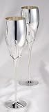 10 CHAMPAGNE FLUTES - PAIR OF SILVER CHAMPAGNE FLUTES