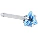 20 Gauge L. Blue Triangular Cubic Zirconia Nose Bone