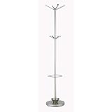 Adesso Quatro Umbrella Stand /Coat Rack, Champagne Steel