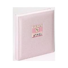 Walther UK-168-R Babyalbum Footprints, 60 wei�e Seiten, 4 Seiten illustrierter Vorspann, 28 x 30,5 cm rosa