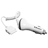 In Car Charger For Apple iPhone 3G 3GS iPhone 4 and 4S iPod Nano iPod Touch 2nd 3rd and 4th Generation iPad 2 iPad 3 2012 / White Design