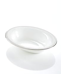 Martha Stewart Collection with Wedgwood "French Knot" Open Vegetable Bowl in Silver, 9.75"