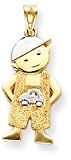 Boy With Car Charm, Yellow Gold/Rhodium