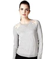 Limited Collection Pure Cotton Floral Lace Knitted Top