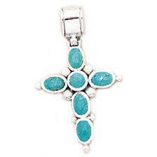 Reconstituted Turquoise Cabochon Cross Pendant by Cabochons