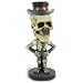 Chilling Wobbling - 2002 - Bobblehead Skeleton w/ Gambler's Hat & Hitler Mustache Figure - #13 Card in Hat Band - Heavy Resin Figure on Base - Rare - New - Limited Edition - Collectible