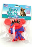 Vo-Toys Latex Tiny Tails Bow Tie Mouse Dog Toy Assorted Colors