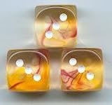 Chessex Dice: Polyhedral 7-Die Nebula Dice Set - Flame w/white (Limited Edition)