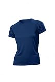 Produkt-Bild: Hanes 3er-Pack Damen Sportshirt Crew Neck Kurzarm T-Shirt atmungsaktiv , Gr&ouml;&szlig;e:XL;Farben:navy