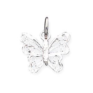 Pendant and Necklace Set - Sterling Silver Butterfly Charm w/18 Necklace