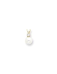 14k 7mm Pearl & .11ct. Diamond Pendant Mounting