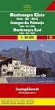 Crna Gora: Autokarte. Kotor, Bar, Ulcinj. Nautische Informationen. Touristische Informationen. Cityplan auf der Rückseite der Karte. Mehrsprachig