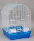 Bird cage, medium, white with black base - 14x18x21