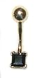 Genuine Onyx in a Princess Cut 14 karat Gold Belly Button Ring Nickel Free