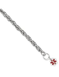 Sterling Silver Engraveable Enameled Hexagon Medical ID Bracelet