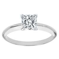1.02 Carat E/SI2 Princess Certified Diamond Solitaire Engagement Ring in Platinum