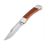 *Leather Inlay Folding Hunter, Leather Sheath, Plain