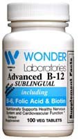 Sublingual Vitamin B12 (1000 mcg), B6 (5mg), Folic Acid(400 mcg) & Biotin (25mcg) - 100 Sublingual Tablets - Formulated with methylcobalamin Vitamin B-12.