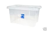 24 Litre Plastic Storage Boxes Lids pack Of 15
