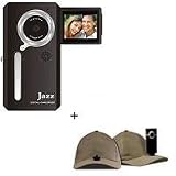 Jazz Pocket DV152 Digital Camera/Camcorder, Bundle - with Hatcam HC10 Hat with Universal Mount, for Hands Free Video Recording - Khaki
