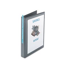 Nonstick Heavy-Duty EZ-Turn Ring View Binder, 1 Capacity, Shadow Gray