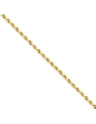 14k Gold 2.5mm D/C Rope with Lobster Clasp Chain 7 Inches