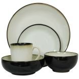 Sango Nova Black Stoneware Dinnerware With Dishwasher Safe. 40 Piece Set