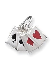 Sterling Silver Enameled Playing Cards Charm QC4733"