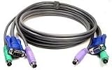 Cable, KVM, PS/2, 20', HB15 M/F, (2) Din6 M/M