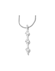Ann Harrington Jewelry 14k White Gold 1 Ct Tw 3 Stone Diamond Pendant Necklace