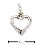 Sterling Silver Small Open Heart Charm