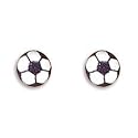 5mm Soccer Ball Sterling Silver Stud Earrings